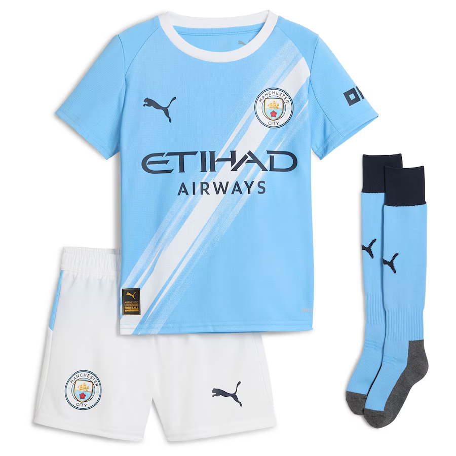 25/26 Manchester City Home Football Shirt Kids Size