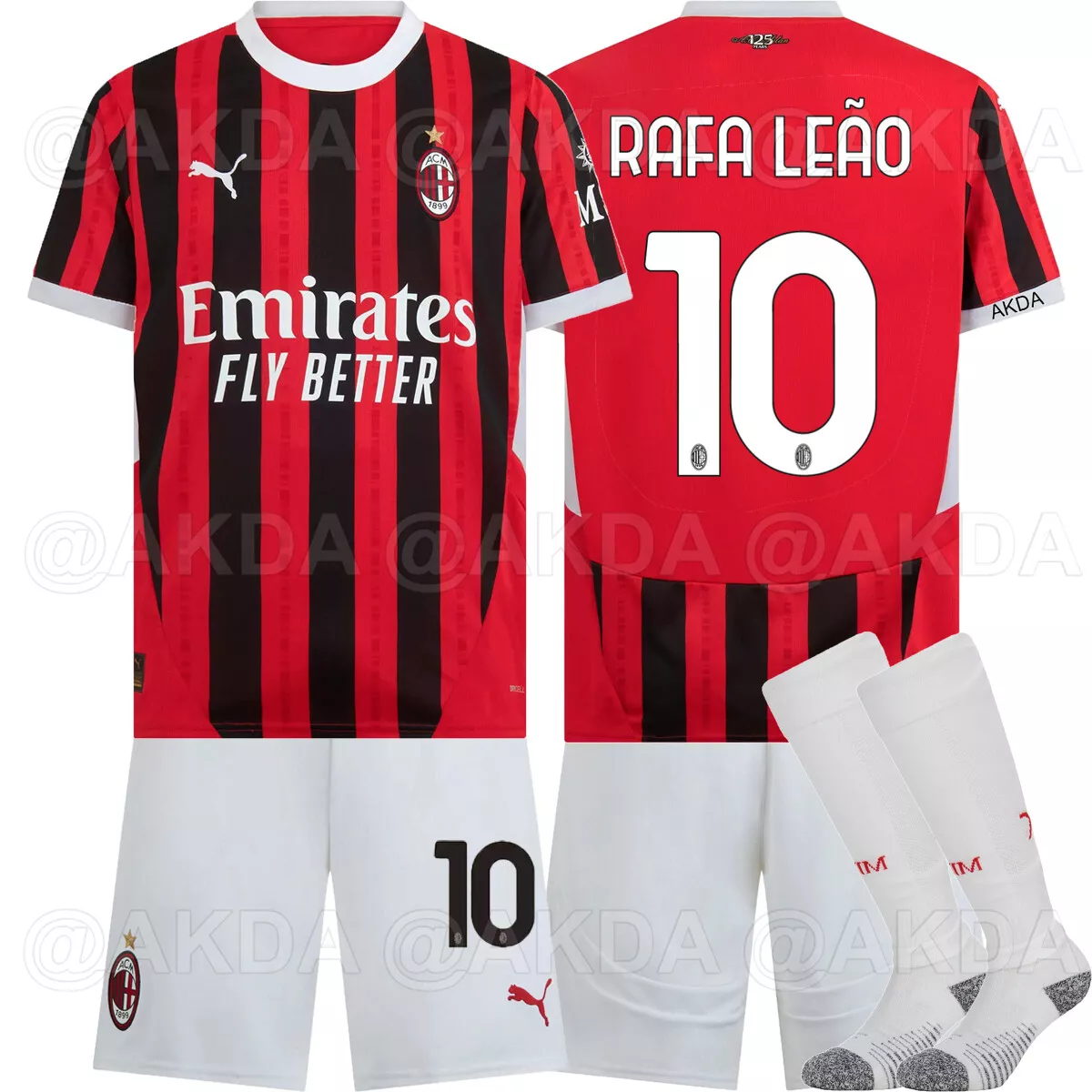2024 AC Milan Home Football Shirt Kids Size