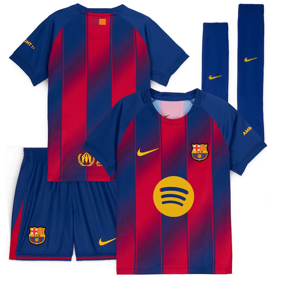 25/26 FC Barcelona Home Football Shirt Kids Size